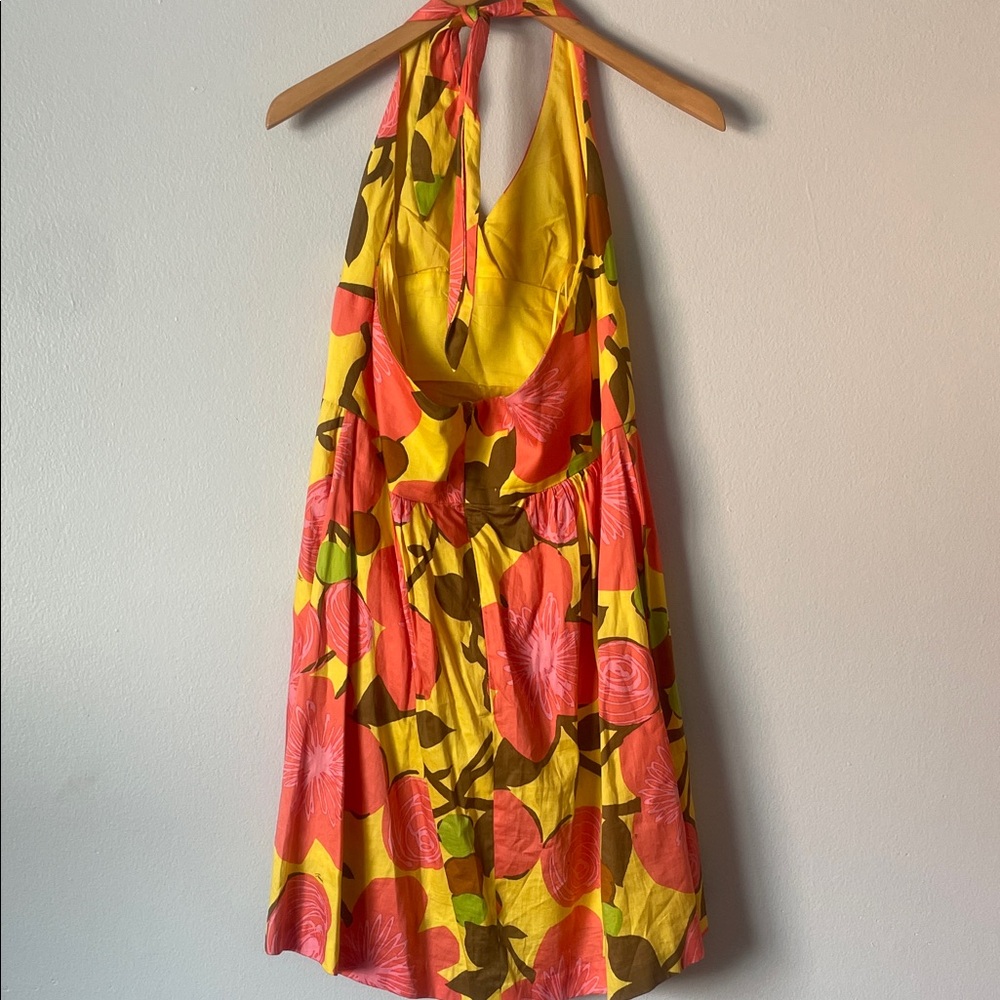 Trina Turk Colorful Floral Halter Dress Size 14 - Picture 8 of 13